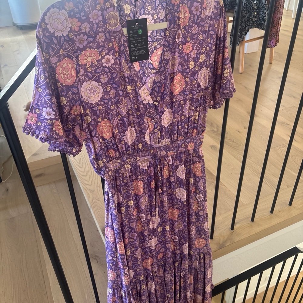 Amazon Purple and Pink Floral Maxi Dress